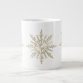 Gold Winter Snowflakes op wit Grote Koffiekop (Voorkant)