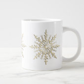 Gold Winter Snowflakes op wit Grote Koffiekop (Rechts)
