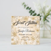 Gold Winter Sweet 16 Glitter Sparkle Kaart (Staand voorkant)