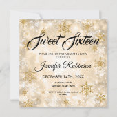 Gold Winter Sweet 16 Glitter Sparkle Kaart (Voorkant)
