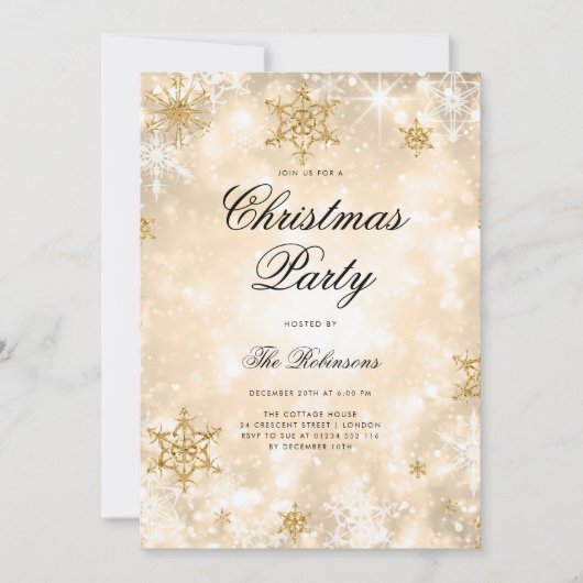 Gold Winter Wonder Vakantie Uitnodigen Programma & (Voorkant)