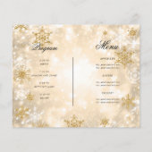 Gold Winter Wonder Vakantie Uitnodigen Programma & Flyer (Achterkant)