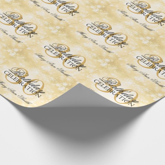 Gold Winter Wonderland 30th Birthday Party Cadeaupapier (Hoek)