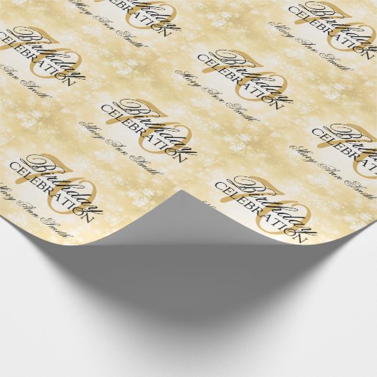 Gold Winter Wonderland 70th Birthday Party Cadeaupapier (Hoek)