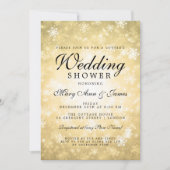 Gold Winter Wonderland Couple's Wedding Shower Kaart (Voorkant)