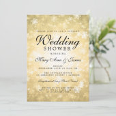Gold Winter Wonderland Couple's Wedding Shower Kaart (Staand voorkant)