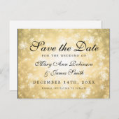 Gold Winter Wonderland Elegant Save the Date Aankondigingskaart (Voorkant / Achterkant)