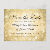 Gold Winter Wonderland Elegant Save the Date Aankondigingskaart (Voorkant)