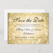 Gold Winter Wonderland Jubileum Save the Date Aankondigingskaart (Voorkant / Achterkant)