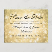 Gold Winter Wonderland Jubileum Save the Date Aankondigingskaart (Voorkant)