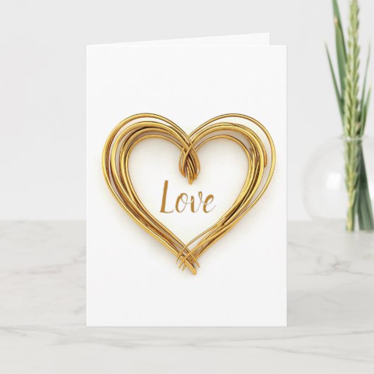 Gold Wire Heart voor Jubileum Kaart (Voorkant)