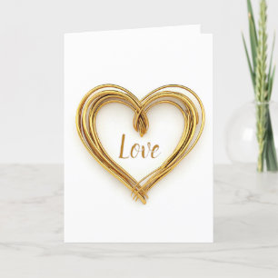 Gold Wire Heart voor Jubileum Kaart