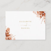 Gold Wishing Well Herfst Herfst Bloemenbruiloft Informatiekaartje (Achterkant)