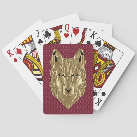 Gold Wolf-speelkaarten Pokerkaarten (Achterkant)