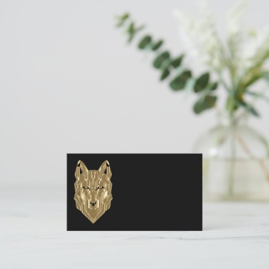 Gold Wolf Visitekaartjes (Staand voorkant)