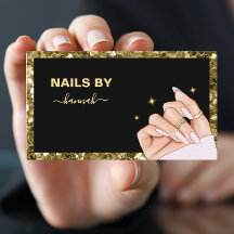 Gold Woman Hand Nail Salon Visitekaartje