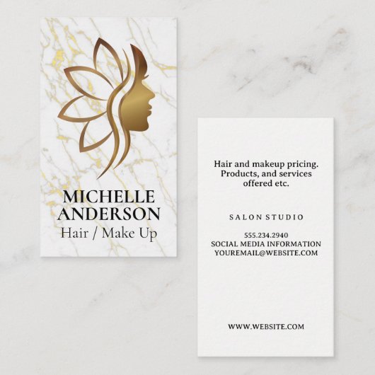 Gold Woman Schoonheidssalon Logo Visitekaartje (Voorkant / Achterkant)