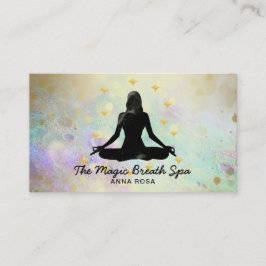 *** Gold Woman Yoga Glitter Meditatie Mindfulness Visitekaartje