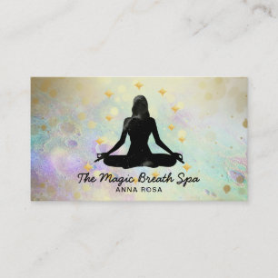*** Gold Woman Yoga Glitter Meditatie Mindfulness Visitekaartje