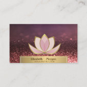 Gold Women Silhouette Lotus Reiki Instructor Bokeh Visitekaartje (Voorkant)