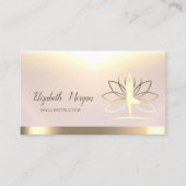 Gold Women Silhouette Lotus Yoga Instructor Visitekaartje (Voorkant)
