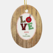 Gold Wood Candy Cane Love Photo Template Holiday Keramisch Ornament (Achterkant)