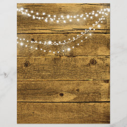 Gold Wood Grain & String Lights Scrapbook Paper