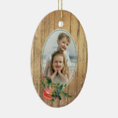 Gold Wood Tree Bulb Bouquet Photo Template Keramisch Ornament (Rechts)