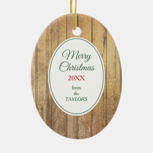 Gold Wood Tree Bulb Bouquet Photo Template Keramisch Ornament (Achterkant)