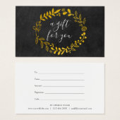 Gold Woodland Garland Chalkboard Gift Certificate Visitekaartje (Voorkant /achterkant)