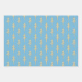 Gold Woodland Pine Tree Forest Blue Sky Blue Navy Inpakpapier Vel (Voorkant 3)