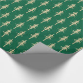 Gold Woodland Pine Tree Forest Green Cadeaupapier (Hoek)