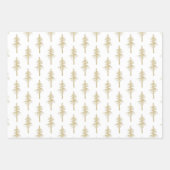 Gold Woodland Pine Tree Forest Green & White Inpakpapier Vel (Voorkant 2)