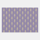 Gold Woodland Pine Tree Forest Mulberry Paars Inpakpapier Vel (Voorkant 2)