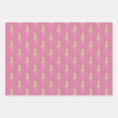 Gold Woodland Pine Tree Forest Pink Raspberry Red Inpakpapier Vel (Voorkant 2)