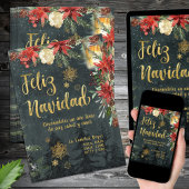 Gold Woodland Spaans Feliz Navidad Kerst Kaart