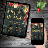 Gold Woodland Spaans Feliz Navidad Kerst Kaart