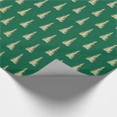 Gold Woodland Spruce Trees Forest Green Cadeaupapier (Hoek)