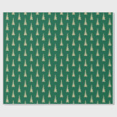 Gold Woodland Spruce Trees Forest Green Cadeaupapier (Vlak)