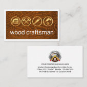 Gold Woodman Tools On Timber Wood Visitekaartje (Voorkant / Achterkant)