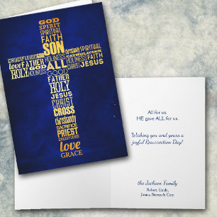 Gold Word Cross Christelijk Pasen Kaart