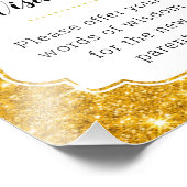 Gold Words Wisdom Advice Baby shower Sign Foto Afdruk (Hoek)