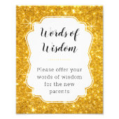 Gold Words Wisdom Advice Baby shower Sign Foto Afdruk (Voorkant)