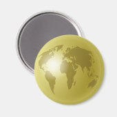 Gold World-Wereldbol Magneet (Voorkant / Achterkant)