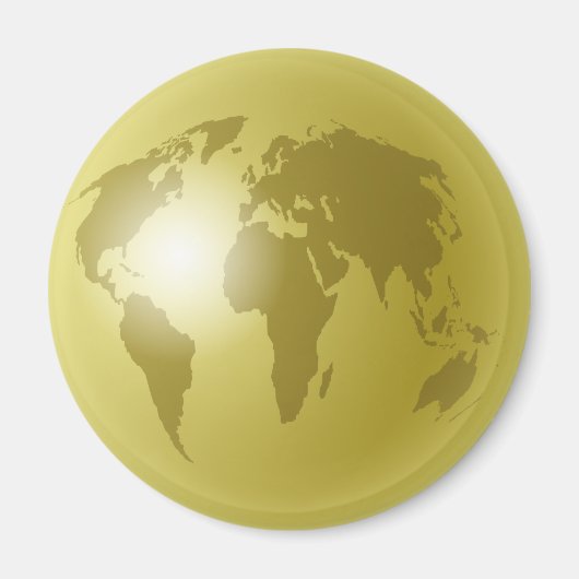 Gold World-Wereldbol Magneet (Voorkant)