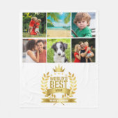 Gold World's Best Mam Moeder Foto Collage Fleece Deken (Voorkant)
