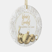 Gold World's grootste dochter in de wet kerstmis Keramisch Ornament (Rechts)