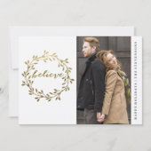 Gold Wreate Holiday Card met foto Feestdagenkaart (Voorkant)