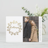 Gold Wreate Holiday Card met foto Feestdagenkaart (Staand voorkant)