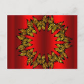 Gold Wreate op Rode Kerstmis Briefkaart (Voorkant)